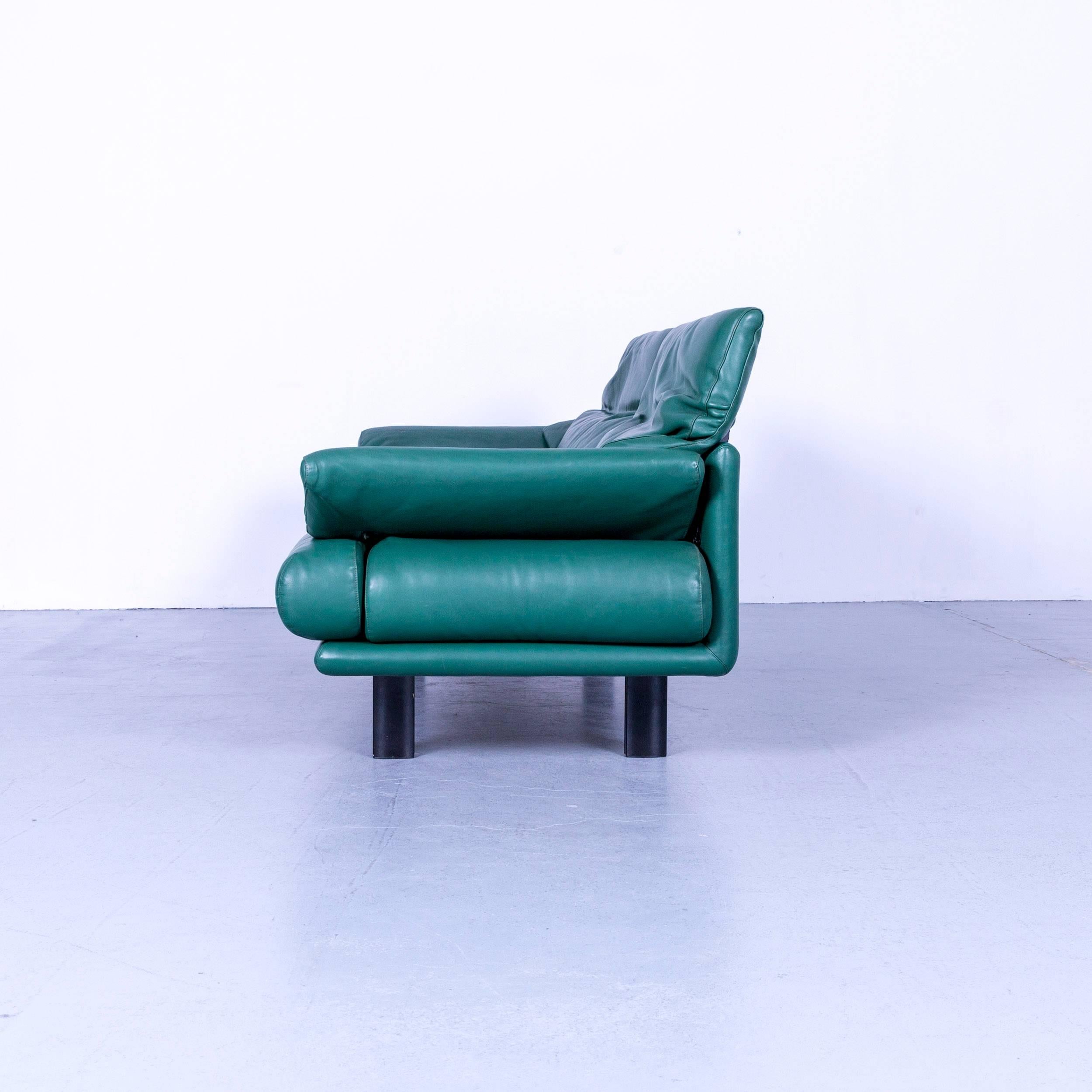B & B Italia Alanda Leather Sofa Turquoise Blue Two-Seat For Sale 6