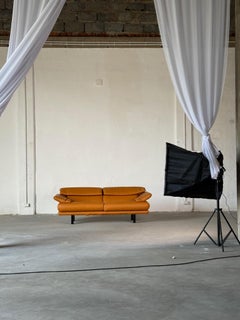 B&B Italia “Alanda” Sofa in Caramel Leather – Fully Restored Excellent Condition