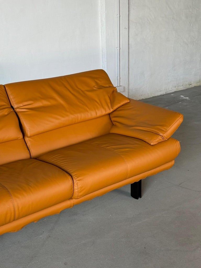 B&B Italia “Alanda” Sofa in Caramel Leather – Fully Restored