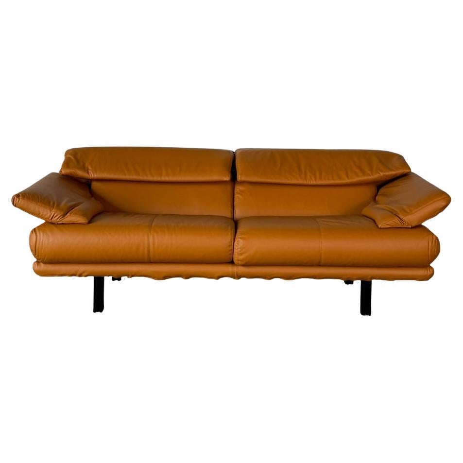 B&B Italia Sofá "Alanda" de piel color caramelo - Completamente restaurado Excelente estado en venta