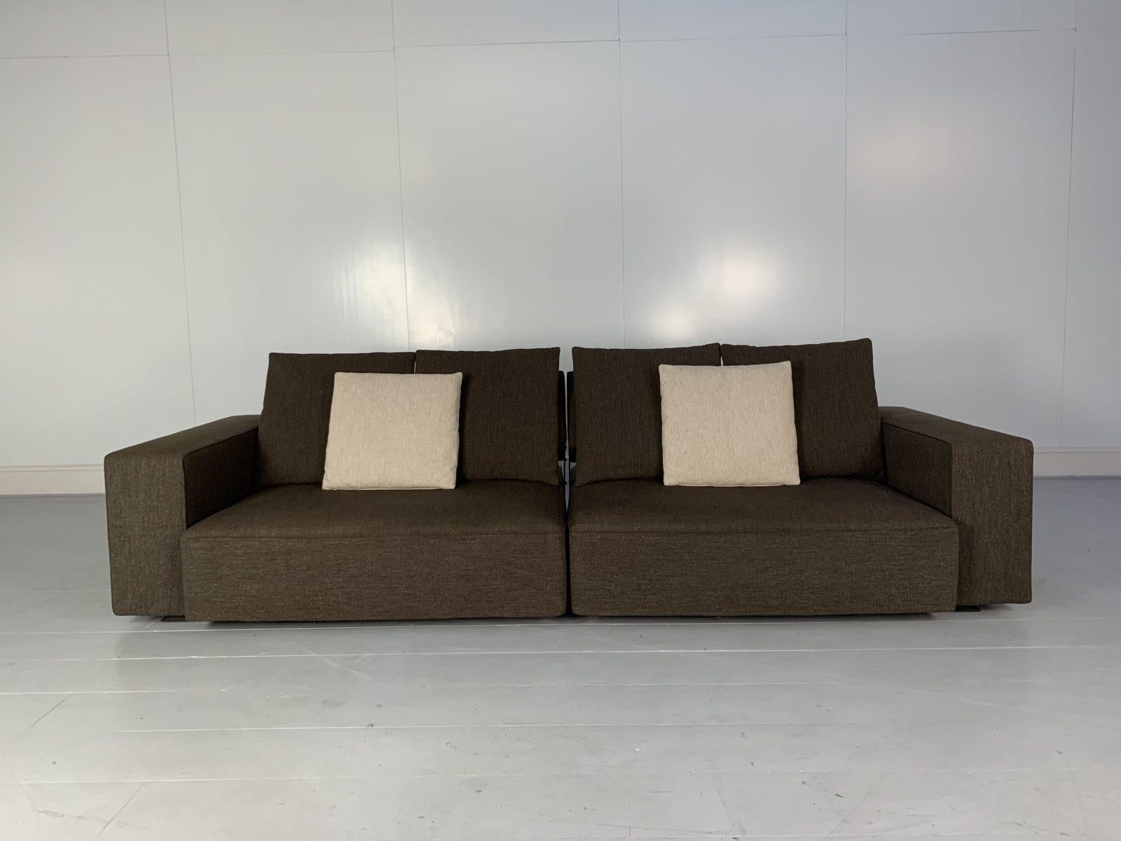 B&B Italia “Andy ’13” 2-Seat Sofa, in Dark-Brown Fabric For Sale 1