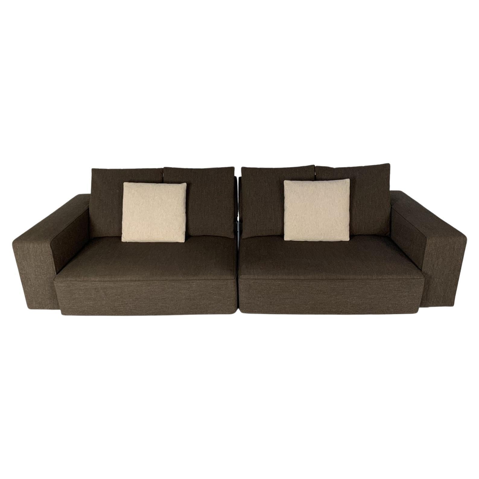 B&B Italia “Andy ’13” 2-Seat Sofa, in Dark-Brown Fabric For Sale
