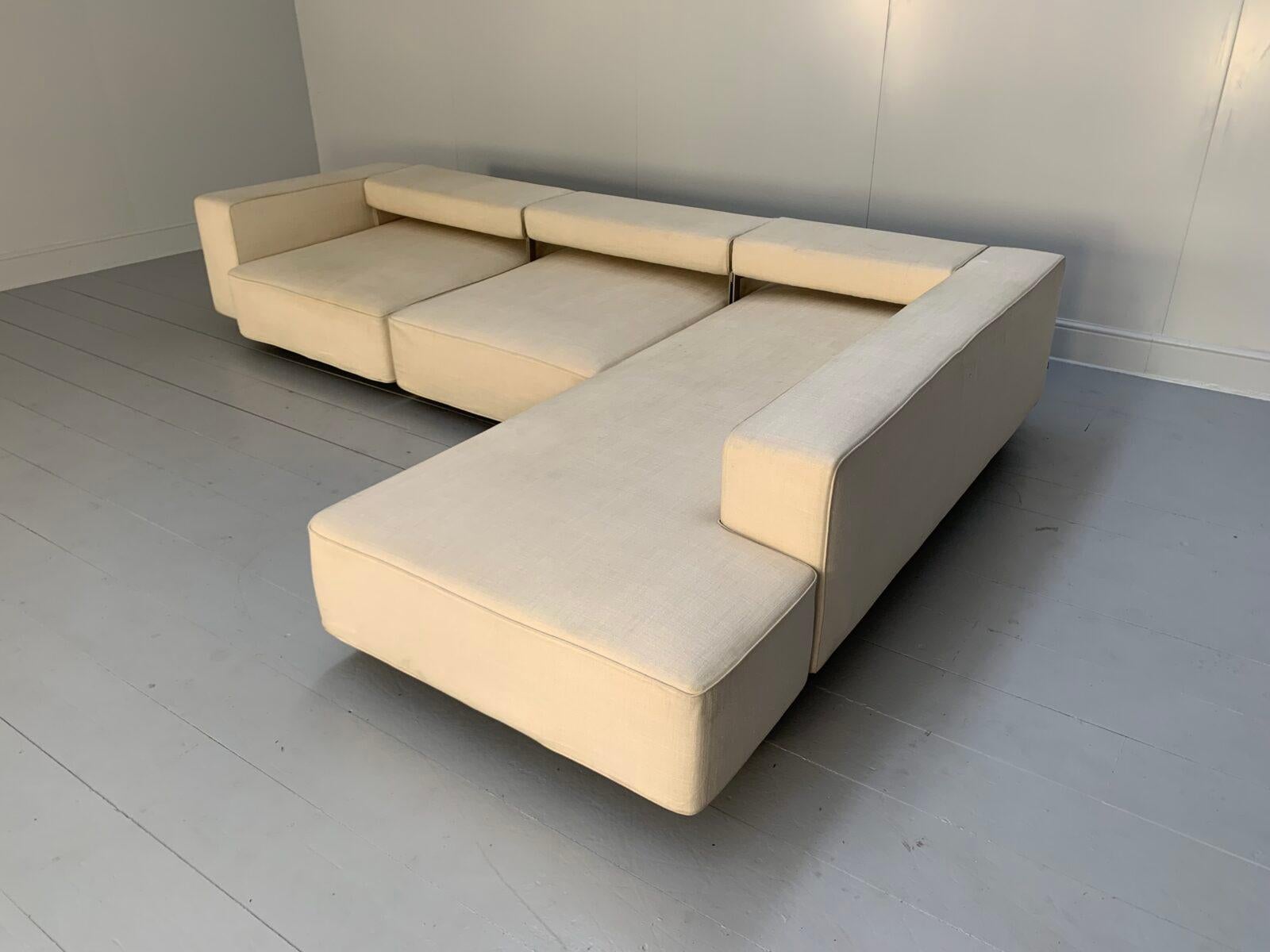 B&B Italia “Andy '13” L-Shape Sofa - In Neutral Fabric In Good Condition For Sale In Barrowford, GB