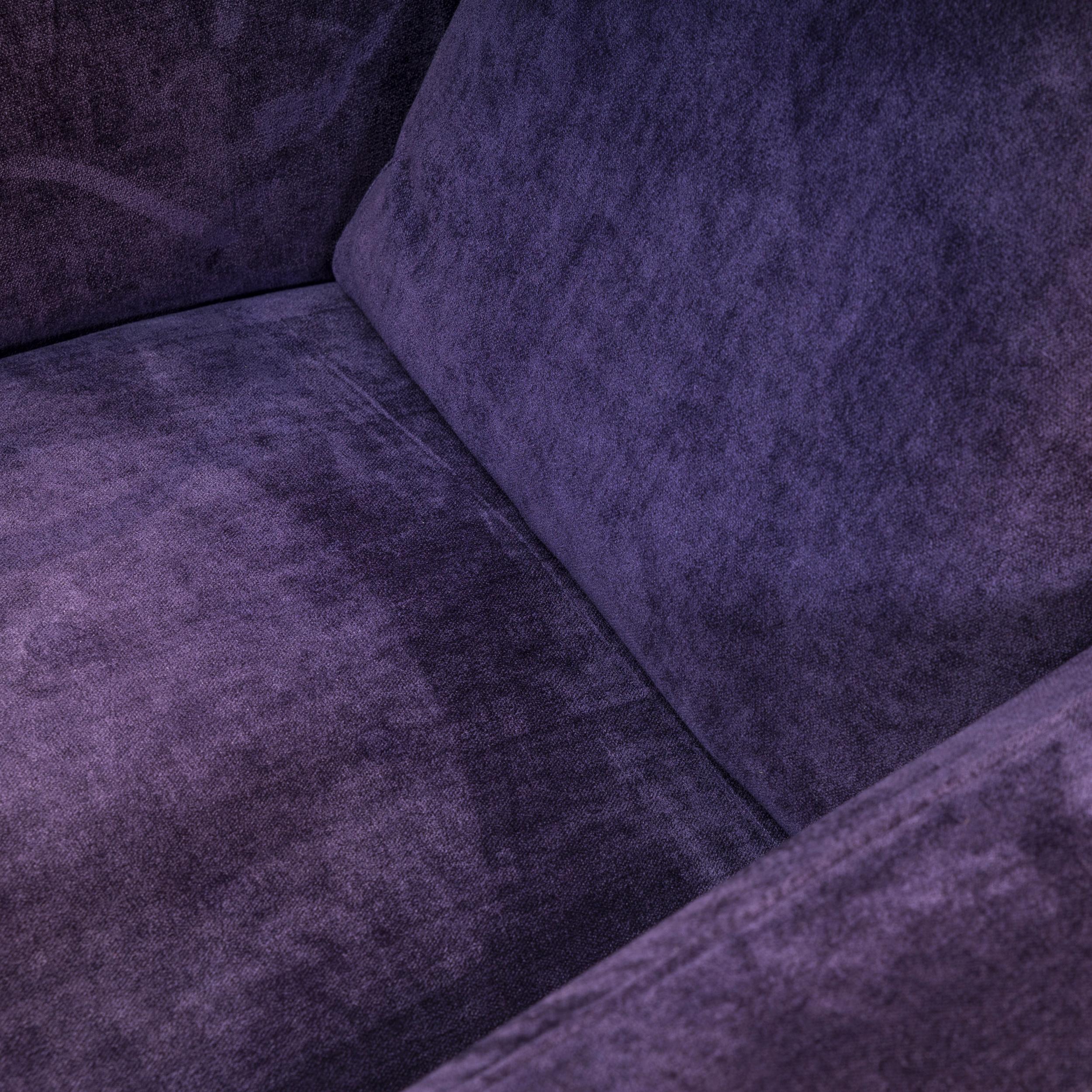 B&B Italia Antonio Citterio Dark Purple Fabric Harry Armchairs, Set of 2 For Sale 1