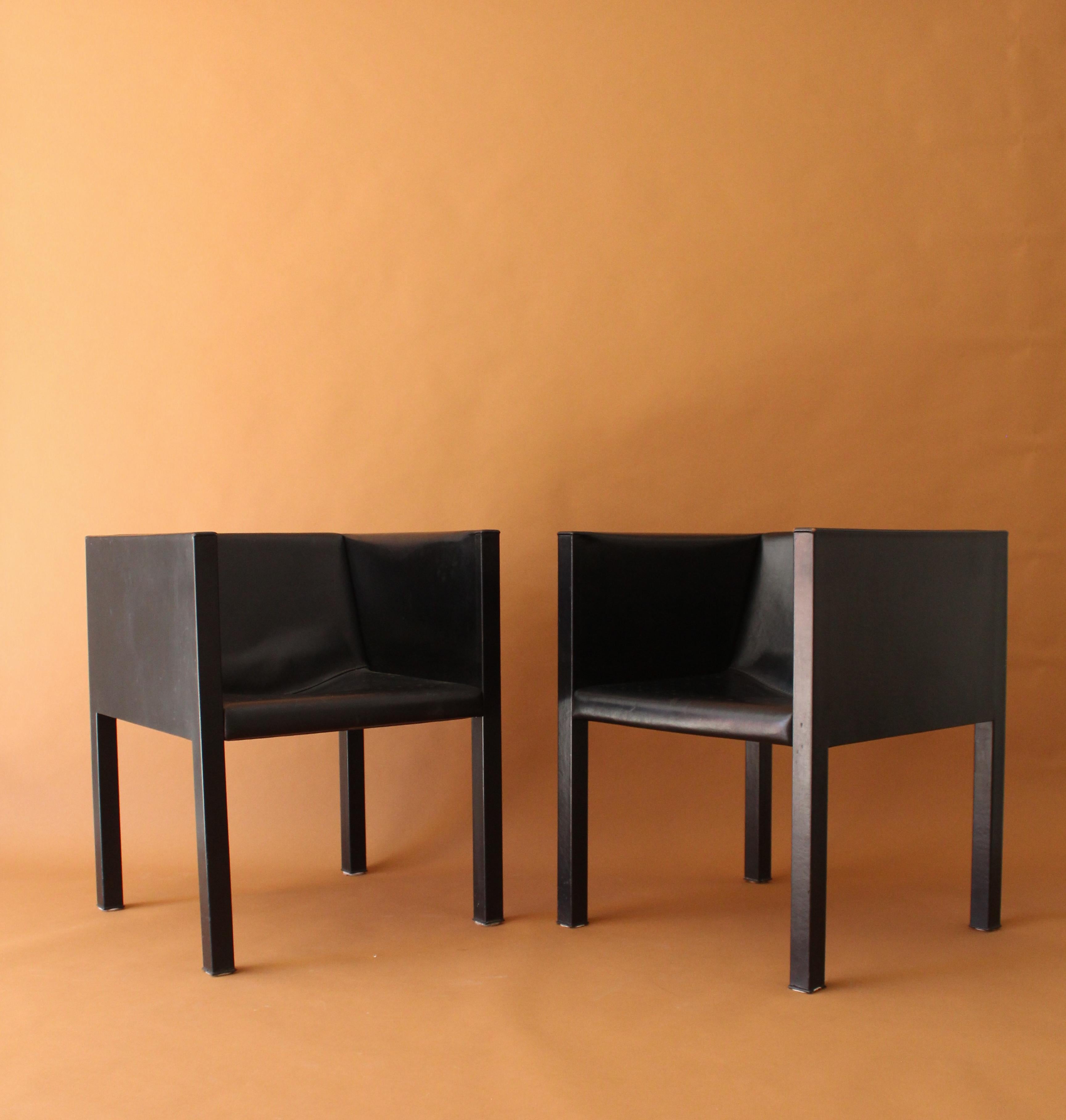 Hand-Crafted B&B Italia Arm Chairs Attributed to Mario Bellini