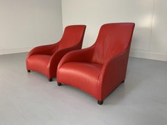 B&B Italia Armchairs, “Maxalto Kalos 9750”, in Red “Gamma” Leather