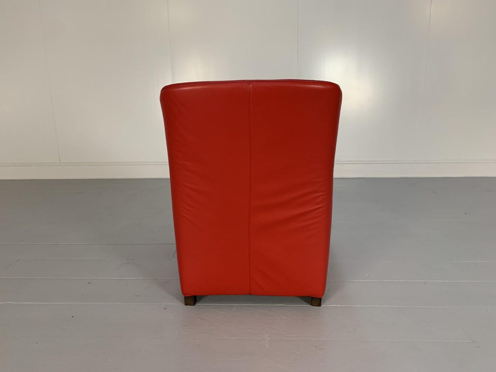 B&B Italia Armchairs, “Maxalto Kalos 9750”, in Red “Gamma” Leather For Sale 3