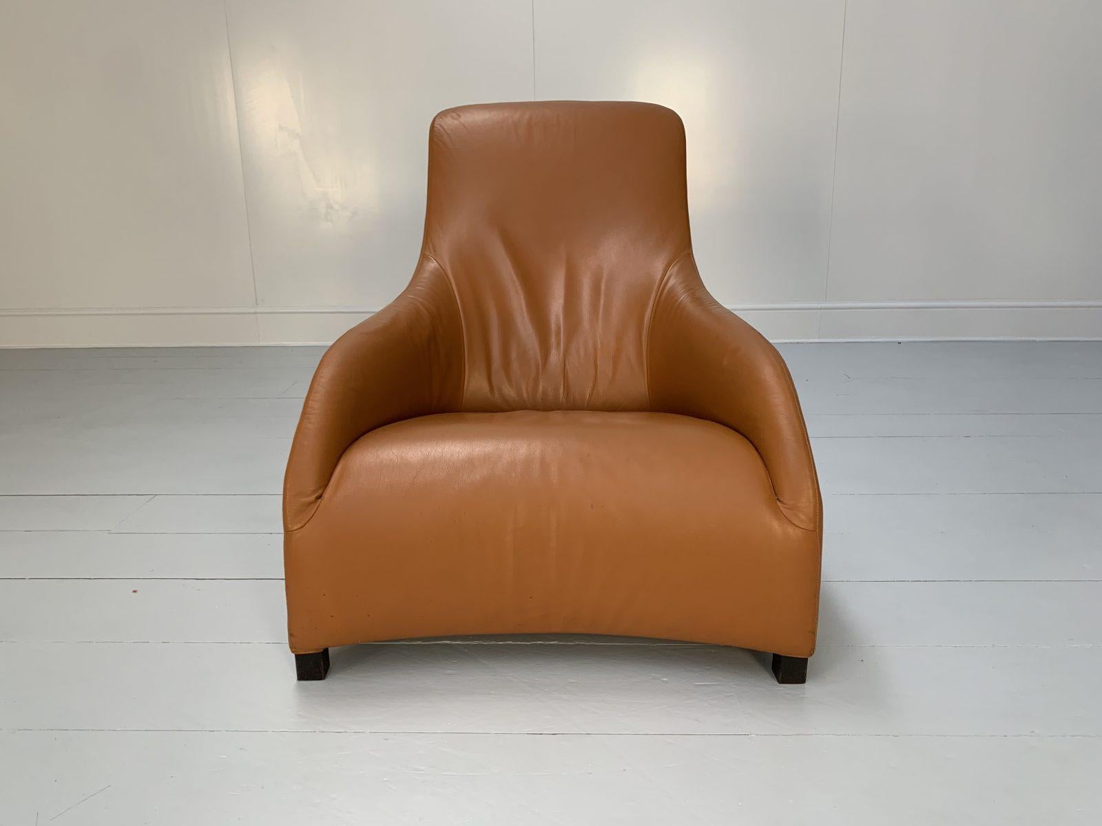 B&B Italia Armchairs – “MAXALTO KALOS 9750” – In Tan Brown “ALFA” Leather  For Sale 2