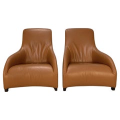 B&B Italia Armchairs – “MAXALTO KALOS 9750” – In Tan Brown “ALFA” Leather 