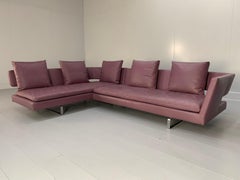 B&B ITALIA “ARNE” 6-Seat L-Shape Sofa – In Mauve Pale-Purple “GAMMA” Leather
