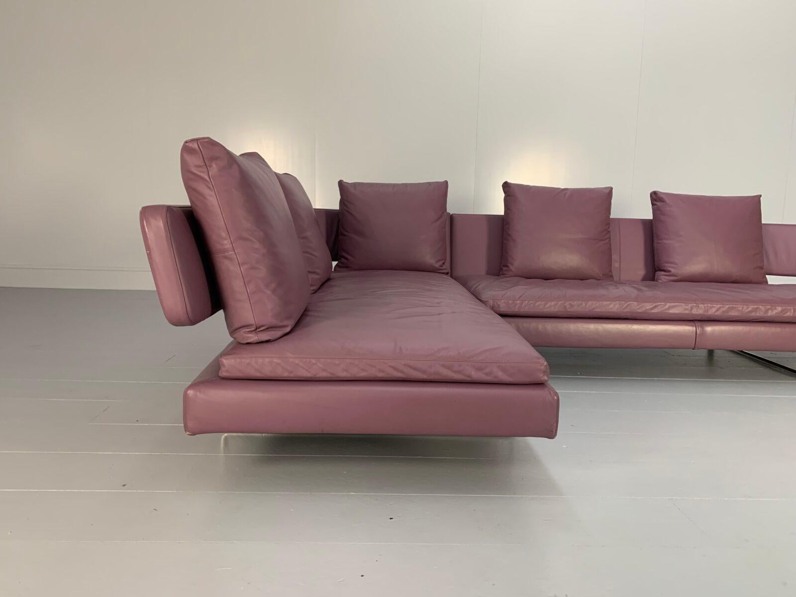 purple leather sectional