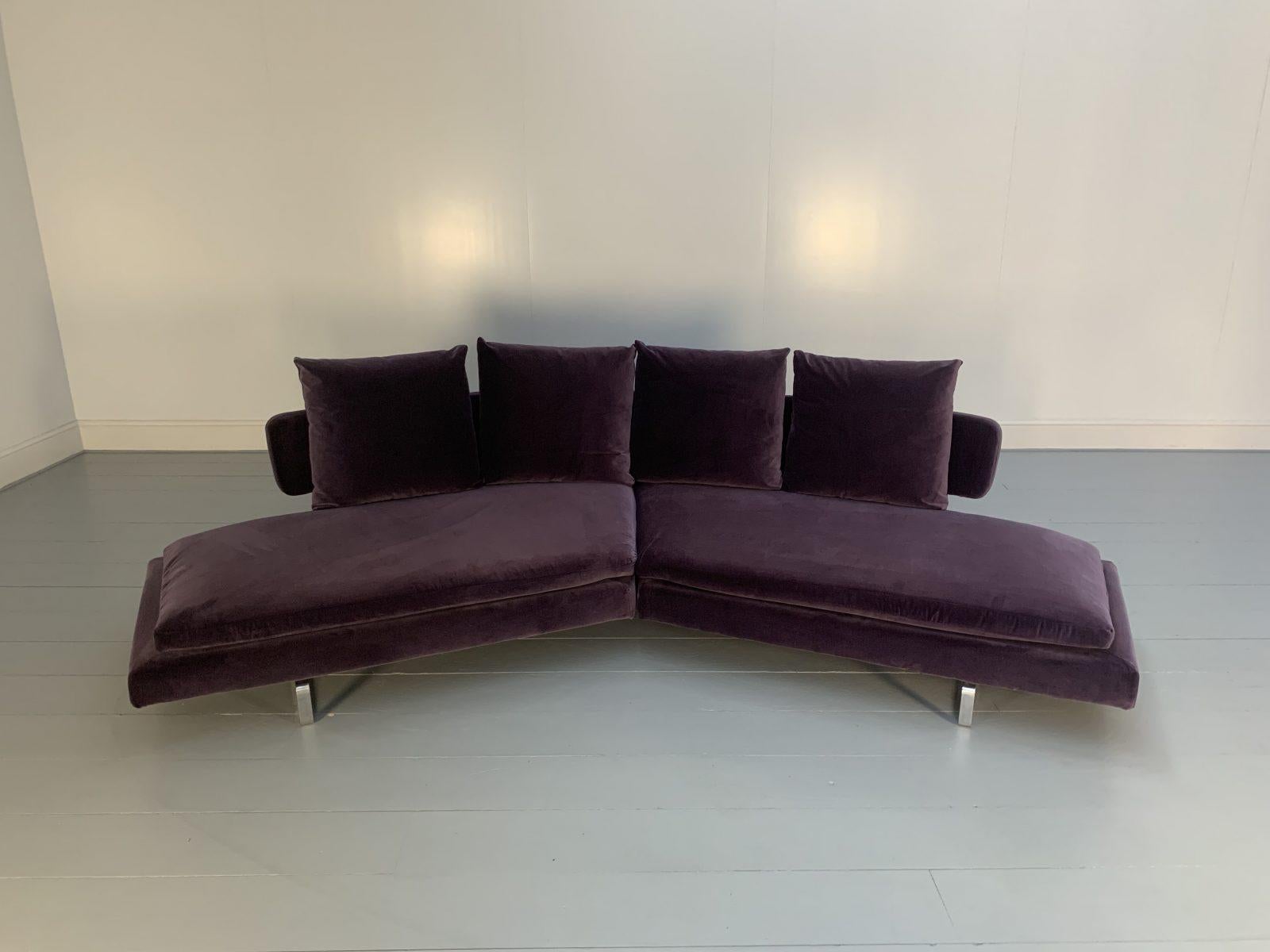 This is a sublime, rare “Arne A252C_1” curved, 4-Seat Sofa from the world renown Italian furniture house of B&B Italia.
 
In a world of temporary pleasures, B&B Italia create beautiful furniture that remains a joy forever. 
 
Both dressed in the