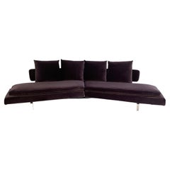 B&B Italia “Arne A252C_1” 4-Seat Curved Sofa in Purple Velvet