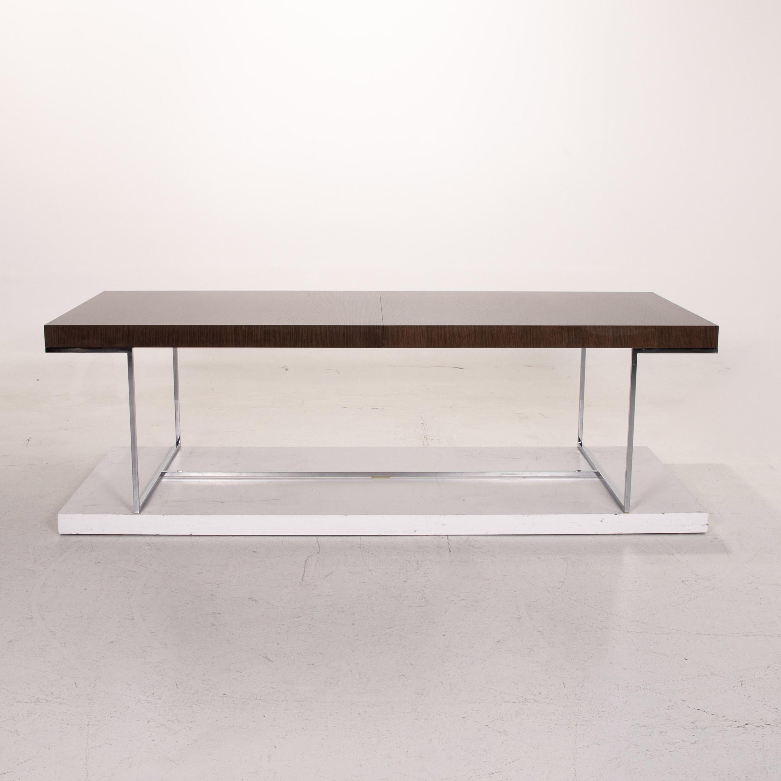 B&B Italia Athos 12 Wood Metal Dining Table Extendable For Sale 2