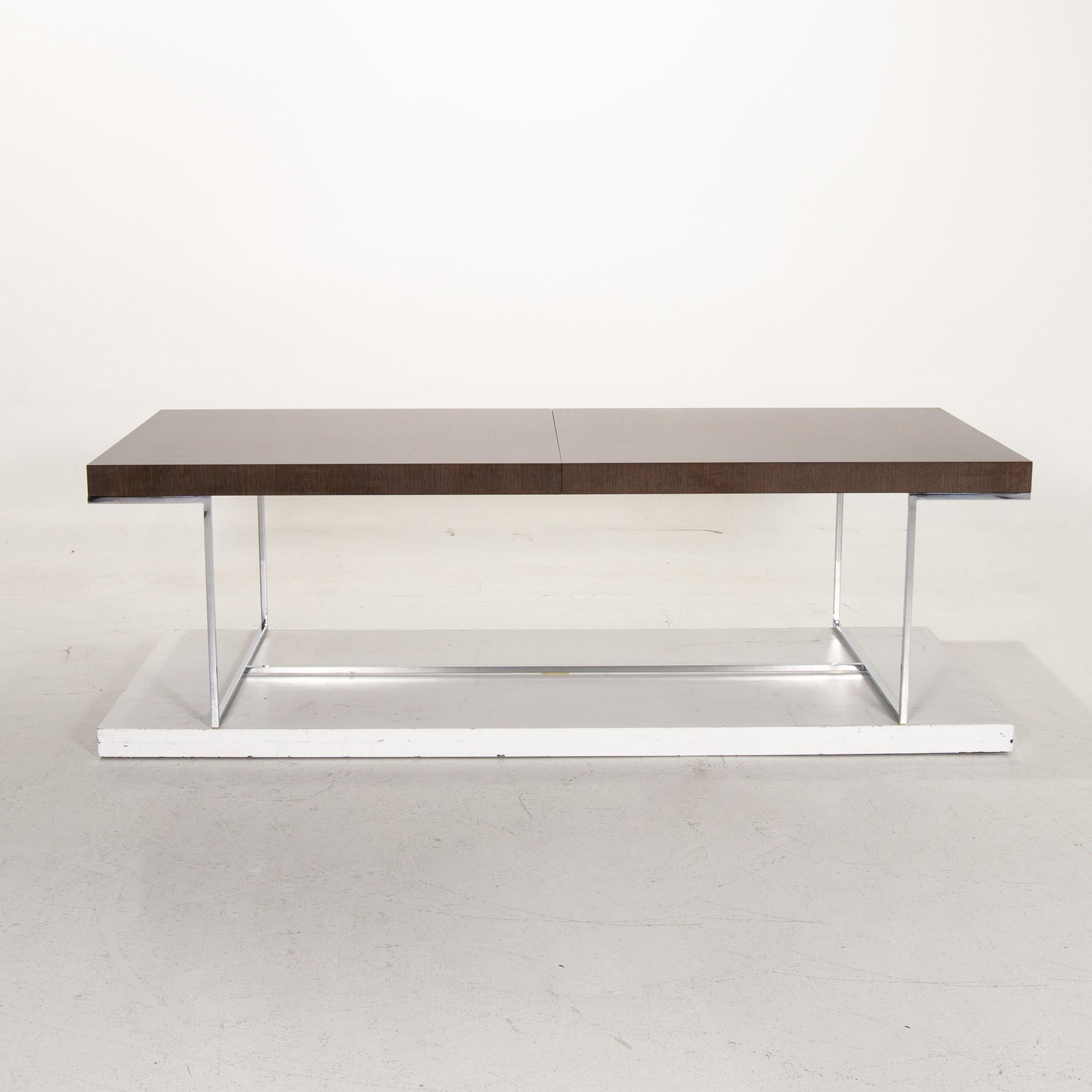 B&B Italia Athos 12 Wood Metal Dining Table Extendable In Good Condition For Sale In Cologne, DE