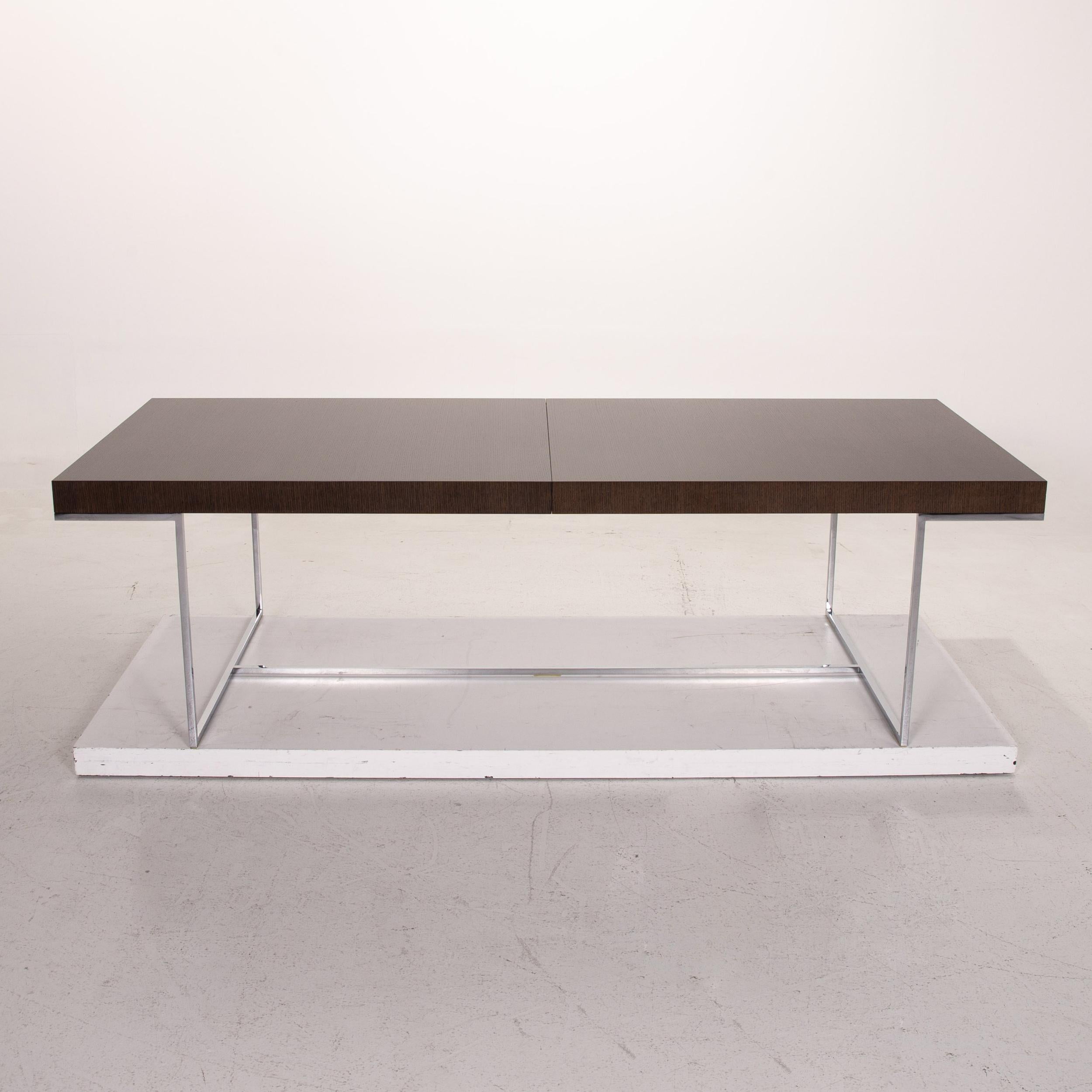 Contemporary B&B Italia Athos 12 Wood Metal Dining Table Extendable For Sale