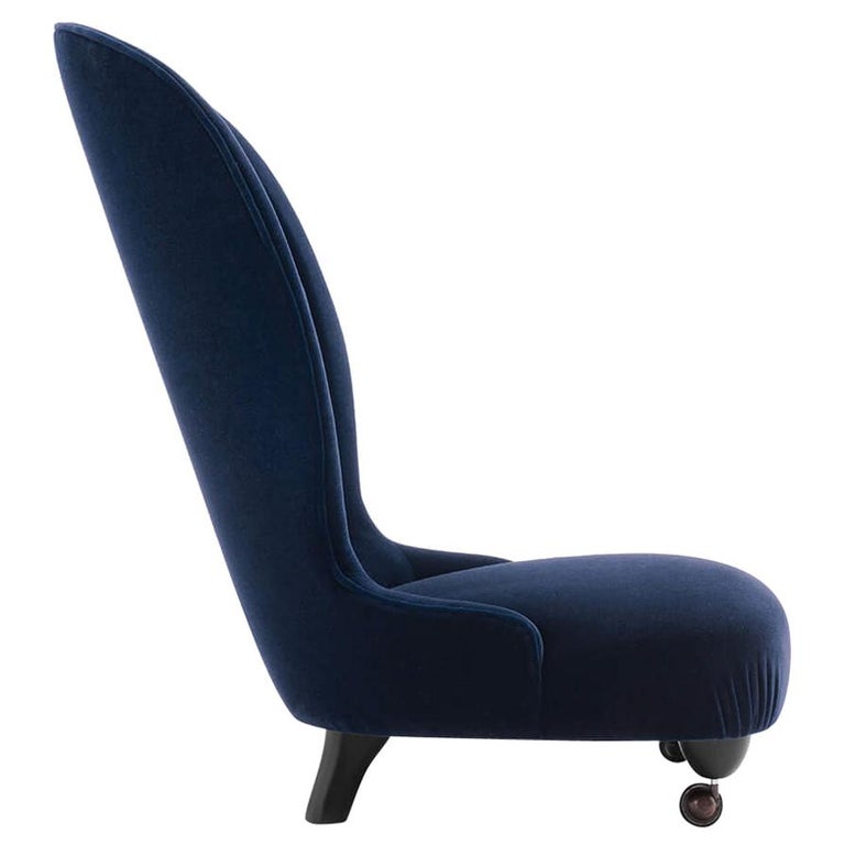 For Sale: Blue (MOHAIR/D VELVET BLUE 2971800) Azucena Pole Position Armchair by Luigi Caccia Dominioni