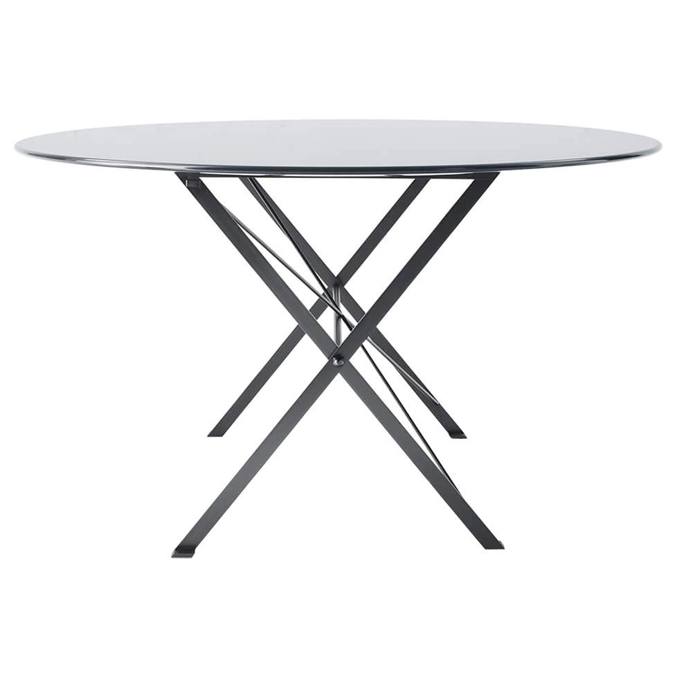 En vente : Gray (1006L Anthracite Grey) Petite table ovale Cavalletto Azucena de Luigi Caccia Dominioni