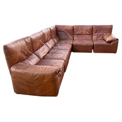B&B Italia Baia Leather Modular Sofa by Antonio Citterio & Paolo Nava 1970