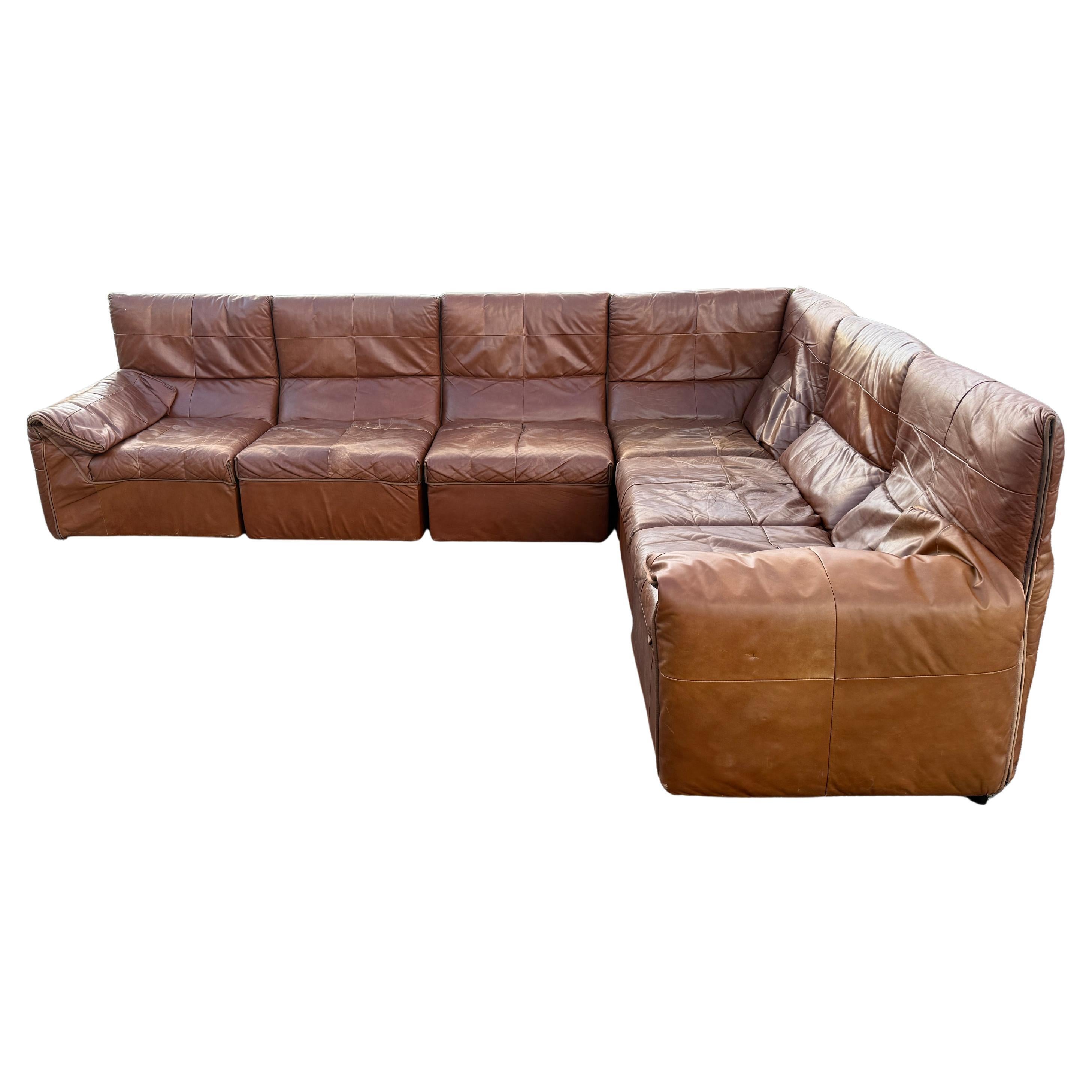 B&B Italia Baia Leather Sectional Sofa by Antonio Citterio & Paolo Nava 1970 3