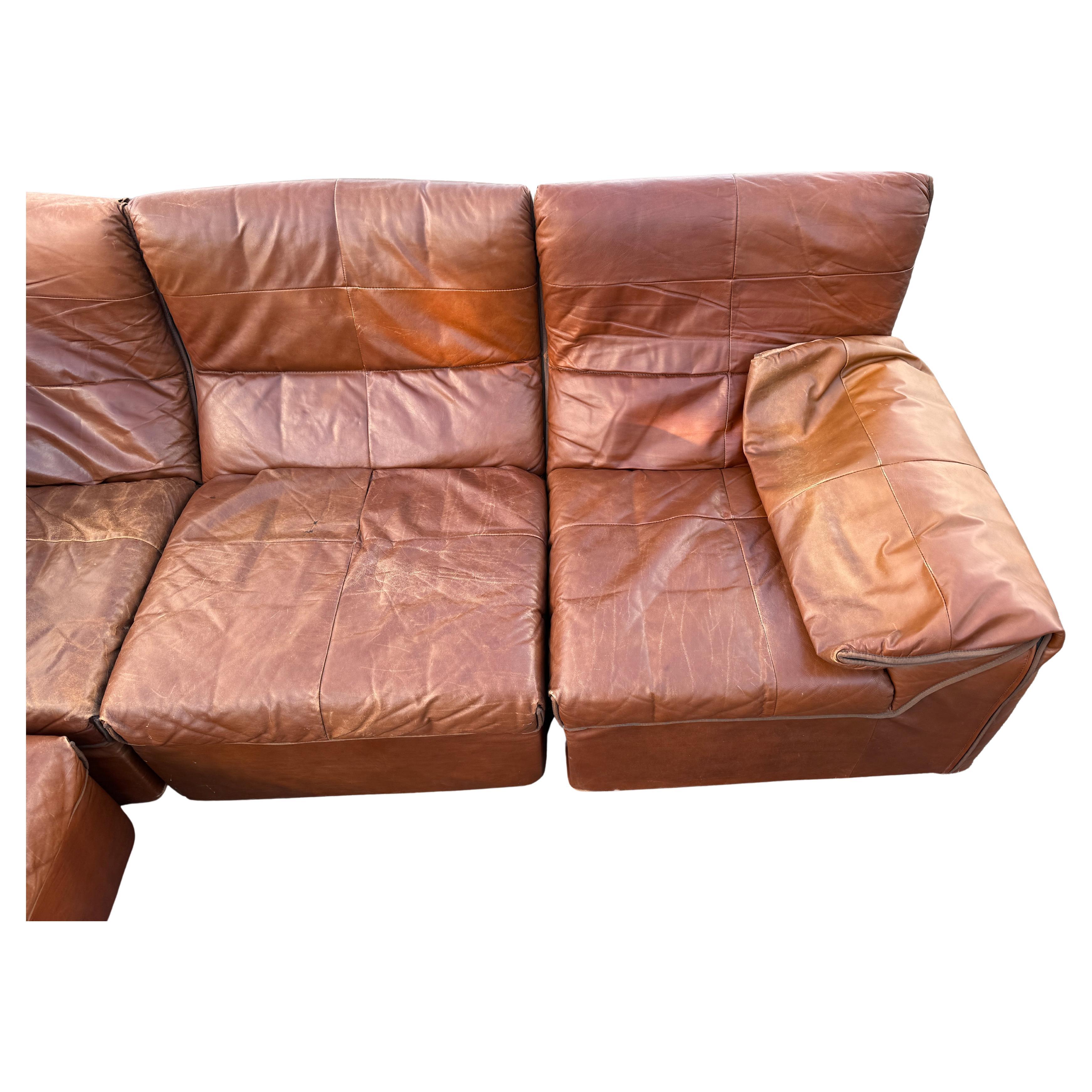 B&B Italia Baia Leather Sectional Sofa by Antonio Citterio & Paolo Nava 1970 1