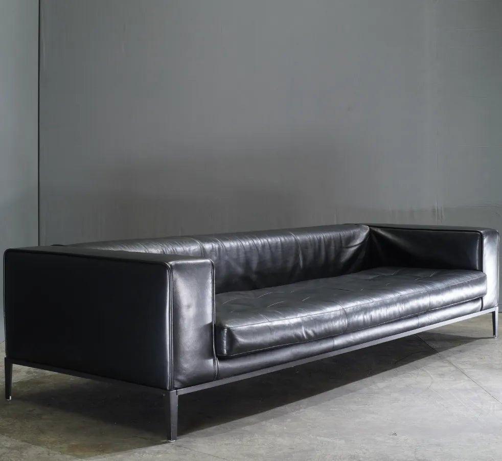 B&B Italia Sofá Simplex Simplice de cuero negro Moderno