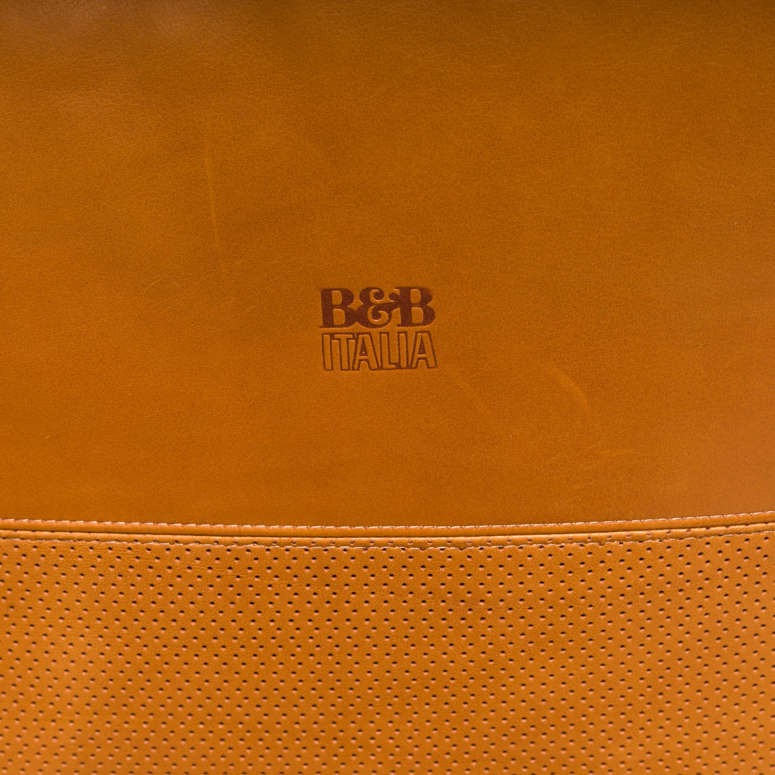 B&B Italia by Antonio Citterio Brown Leather A252C Arne Four Seater Sofa 2