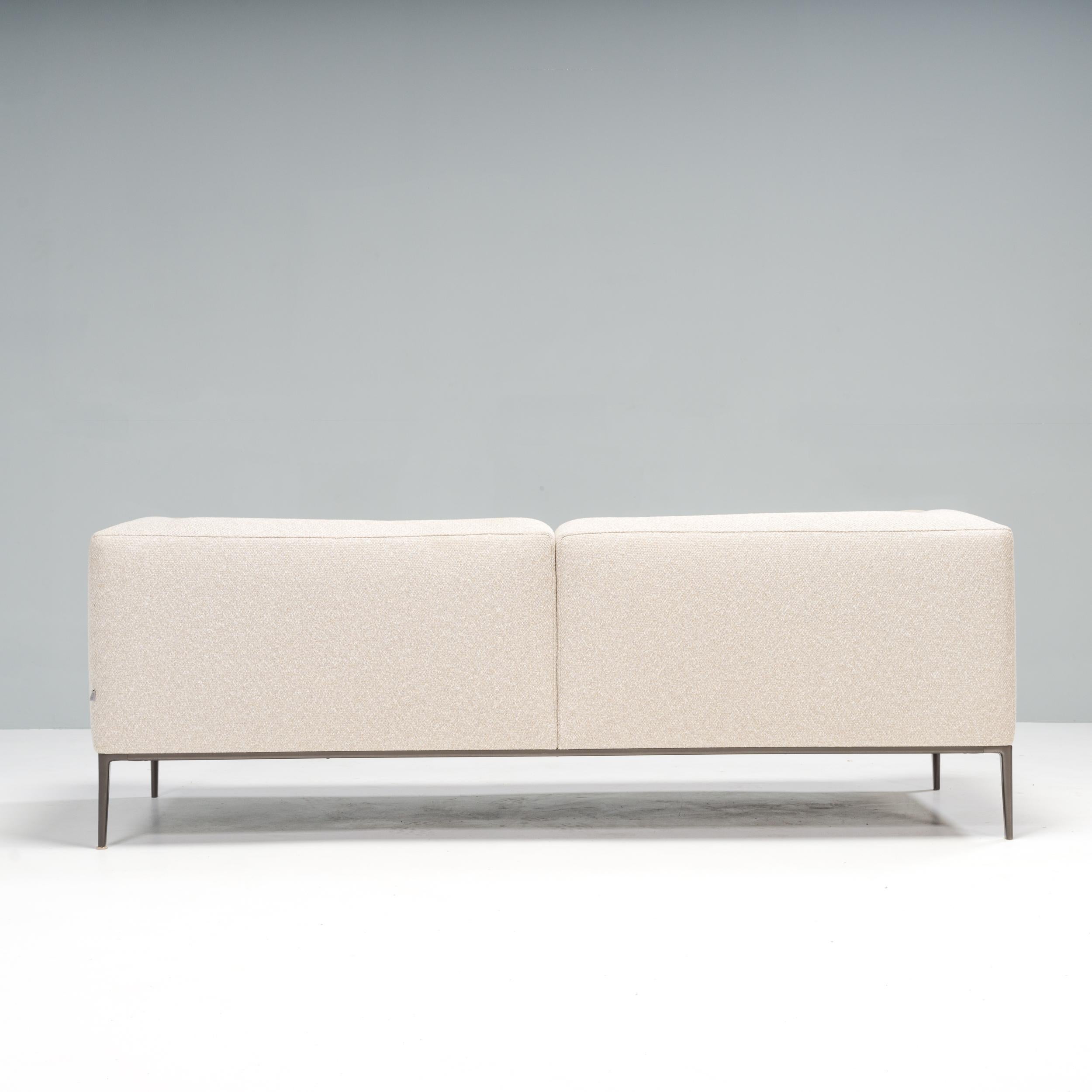B&B Italia by Antonio Citterio Cream Fabric Michel Effe Two Seater Sofa In Good Condition In London, GB