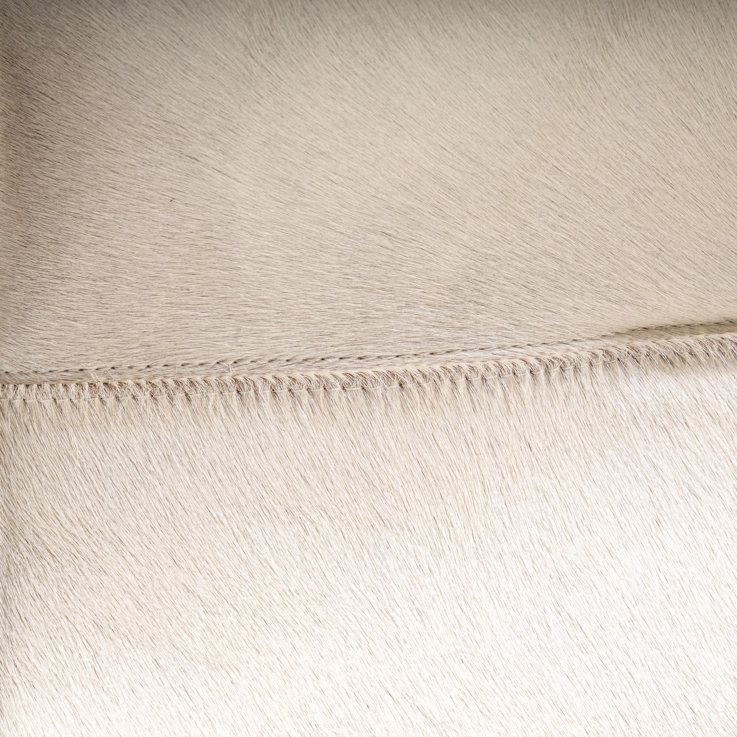 B&B Italia by Antonio Citterio Cream Pony Hair Leather J.J. Armchair For Sale 7