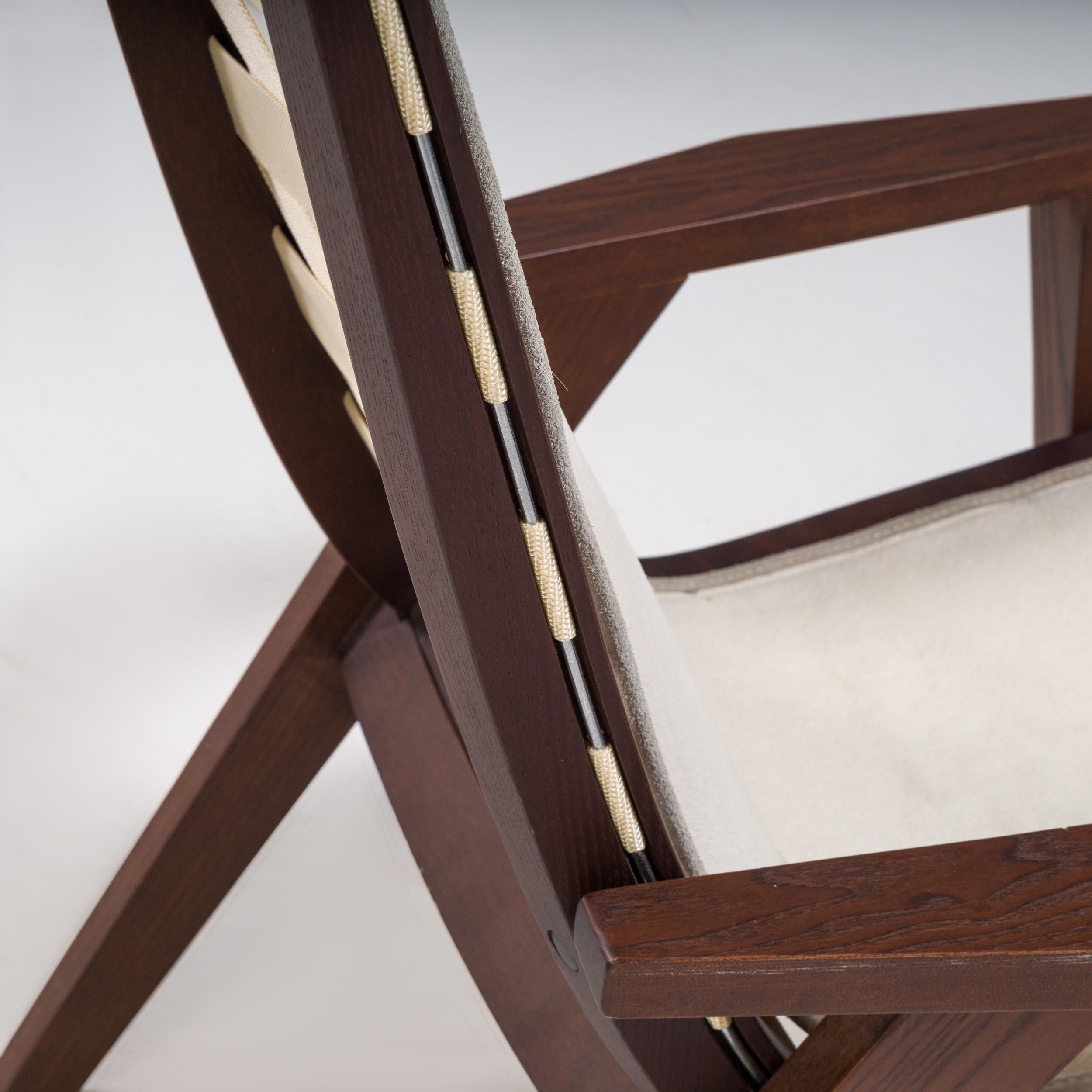 Ash B&B Italia by Antonio Citterio Cream Pony Hair Leather J.J. Armchair For Sale