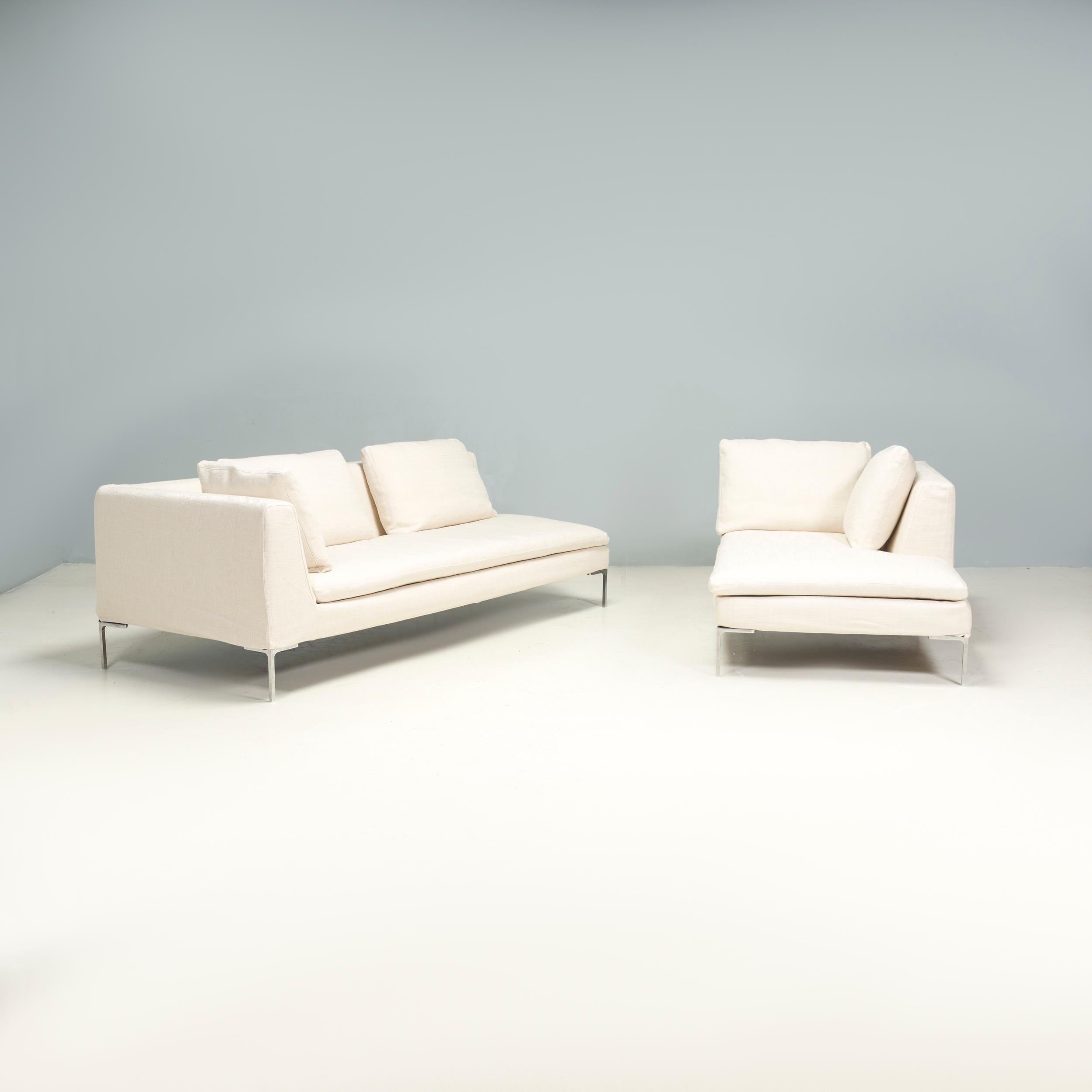 Italian  B&B Italia by Antonio Citterio Ivory Cream Fabric Charles Corner Sofa, 2022 For Sale