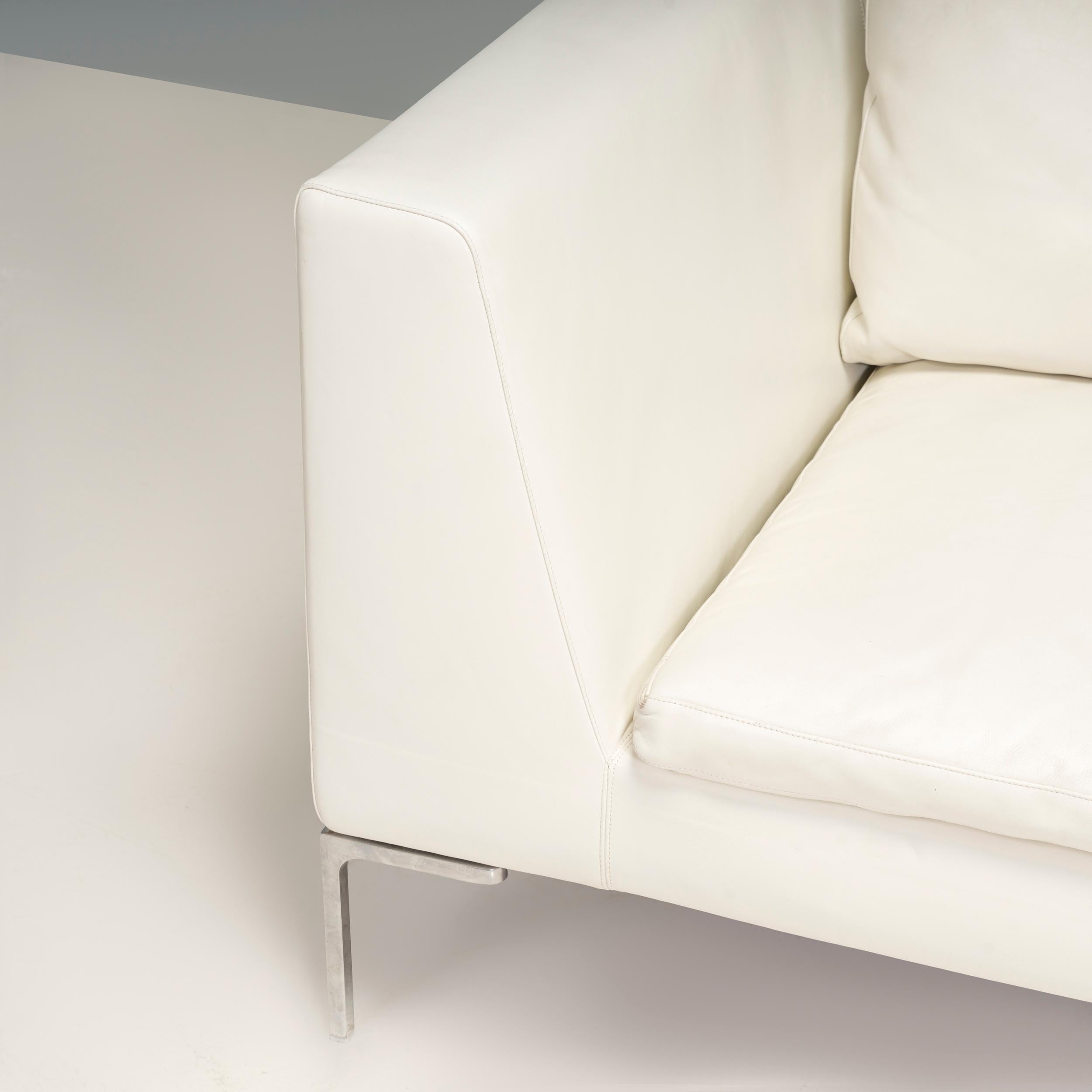 B&B Italia by Antonio Citterio Elfenbeinfarbenes Leder Charles Ecksofa 4