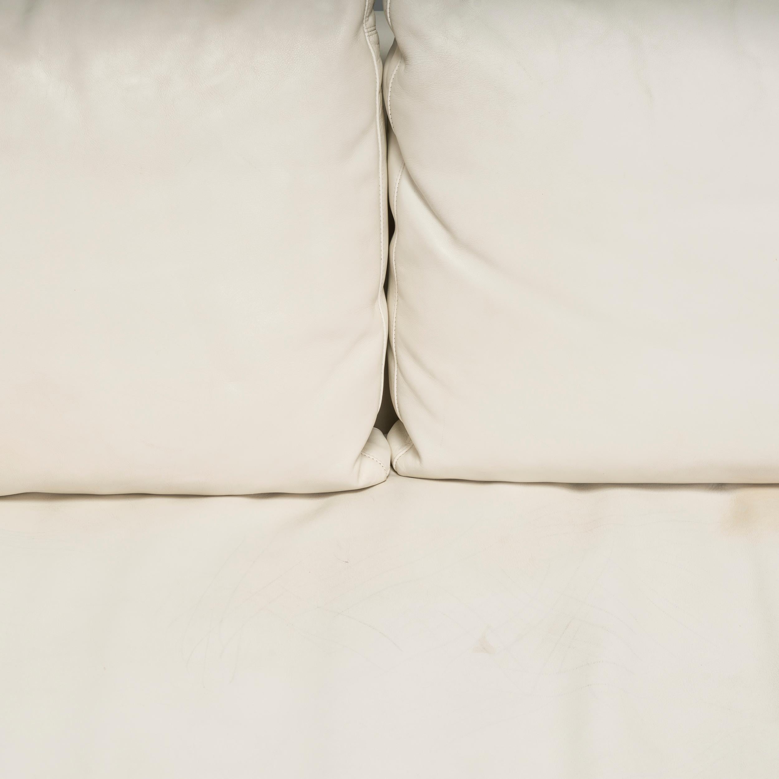 B&B Italia by Antonio Citterio Elfenbeinfarbenes Leder Charles Ecksofa 7