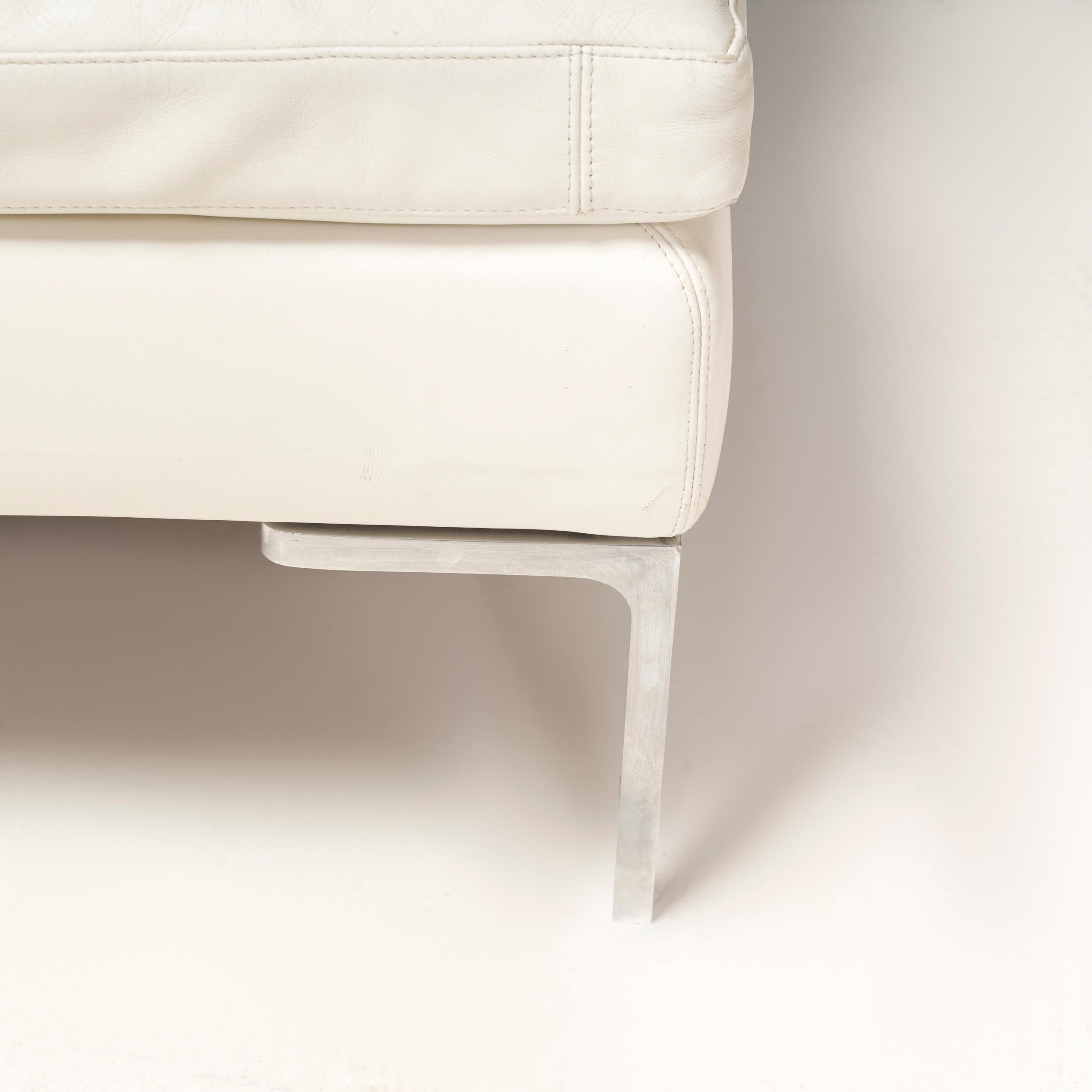  B&B Italia by Antonio Citterio Ivory Cream Leather Charles Corner Sofa For Sale 4