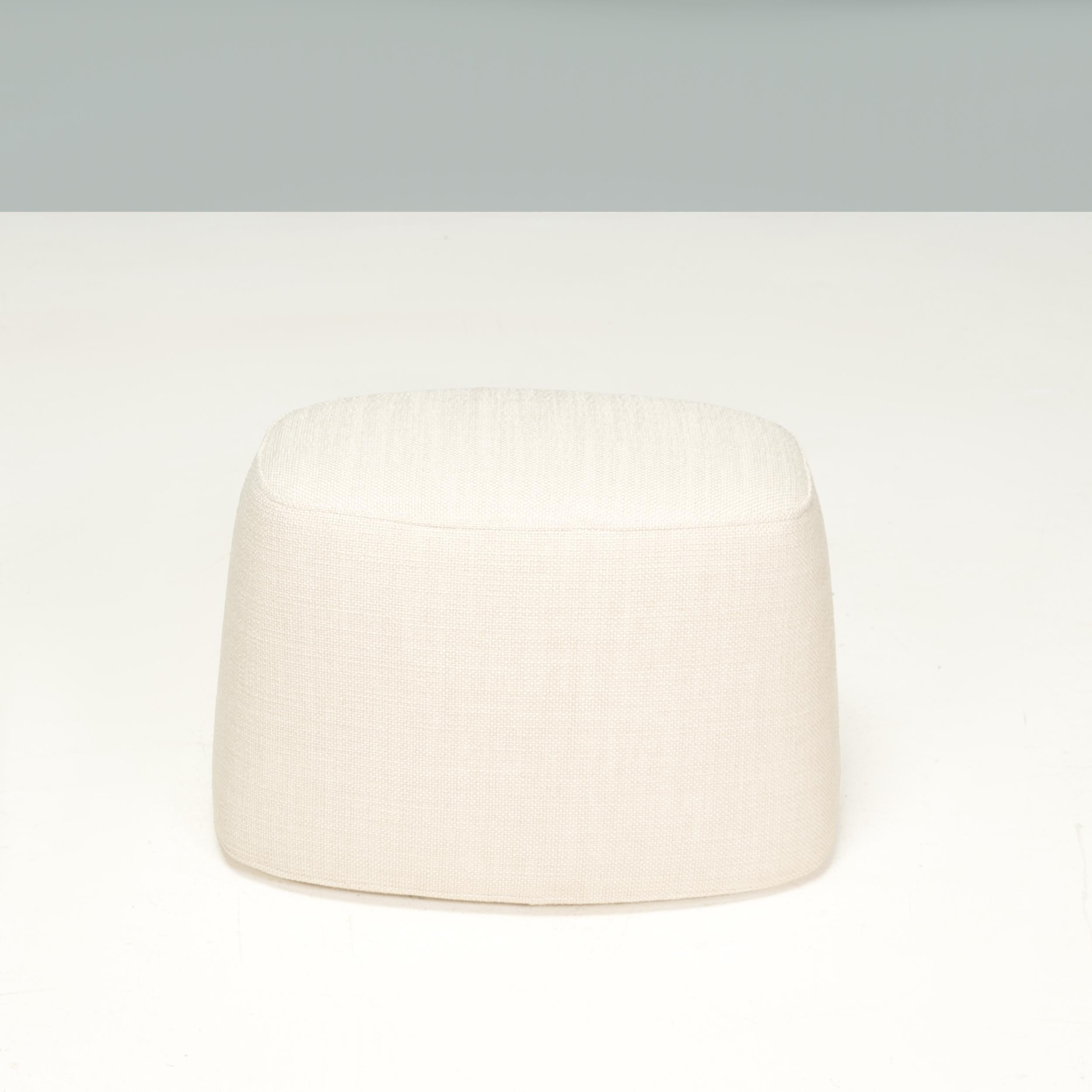 B&B Italia by Antonio Citterio Ivory Fabric Frank Ottomans, Set of 2 2