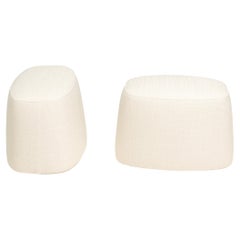 B&B Italia by Antonio Citterio Ivory Fabric Frank Ottomans, Set of 2