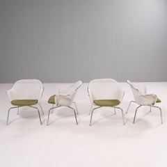 B&B Italia by Antonio Citterio Luta White and Green Accent Chairs, Set of 4
