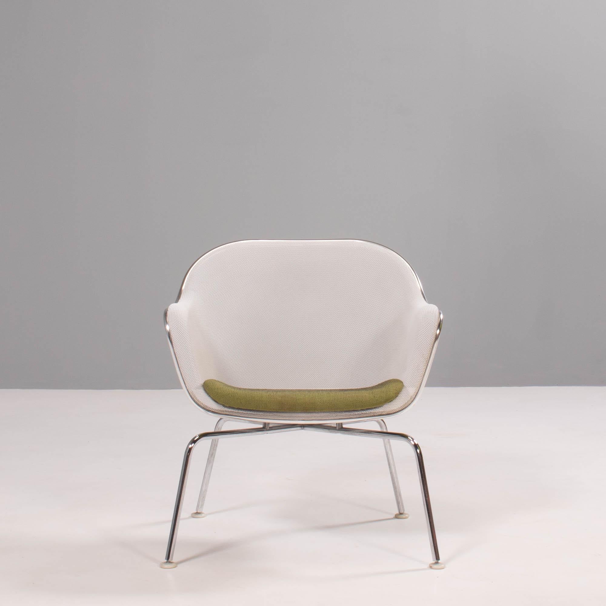 Contemporary B&B Italia by Antonio Citterio Luta White and Green Accent Chairs, Set of 4 For Sale