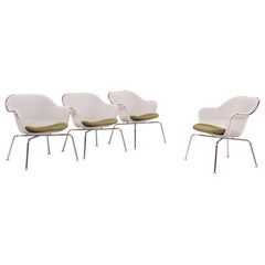 B&B Italia by Antonio Citterio Luta White and Green Accent Chairs, Set of 4
