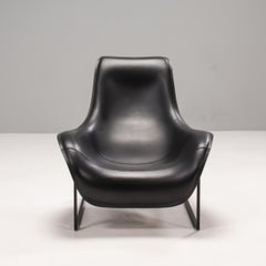 B&B Italia by Antonio Citterio Mart Relax Mprn_1 Black Leather Lounge Chair