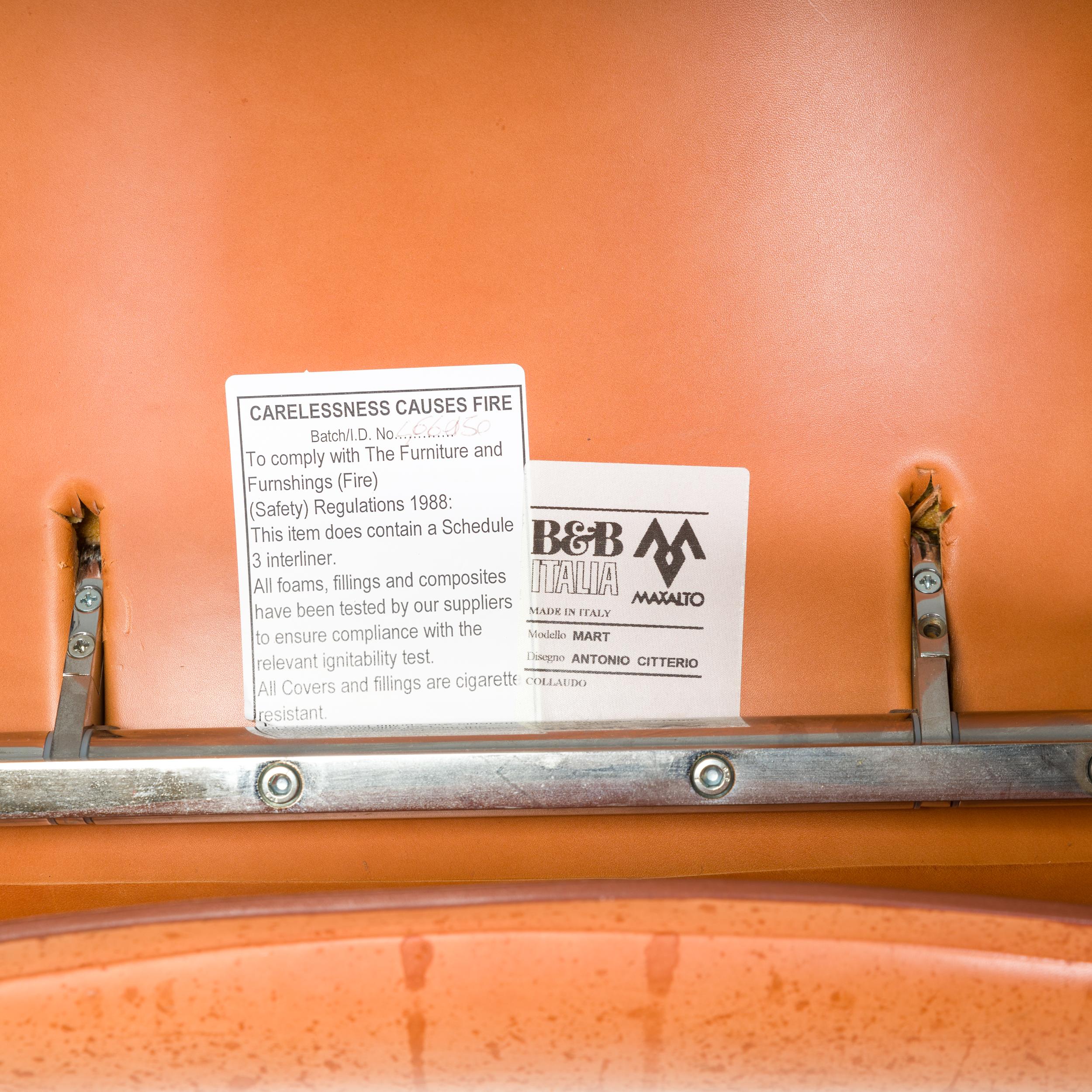 B&B Italia by Antonio Citterio Mart Relax Mprn_1 Brown Leather Lounge Chair 2