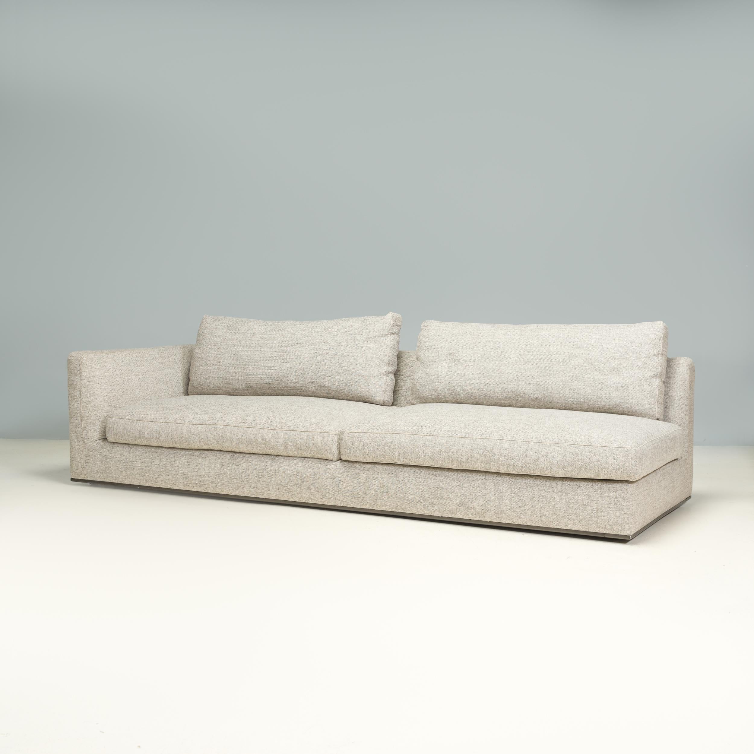 Italian B&B Italia by Antonio Citterio Richard Grey Fabric Corner Sofa For Sale