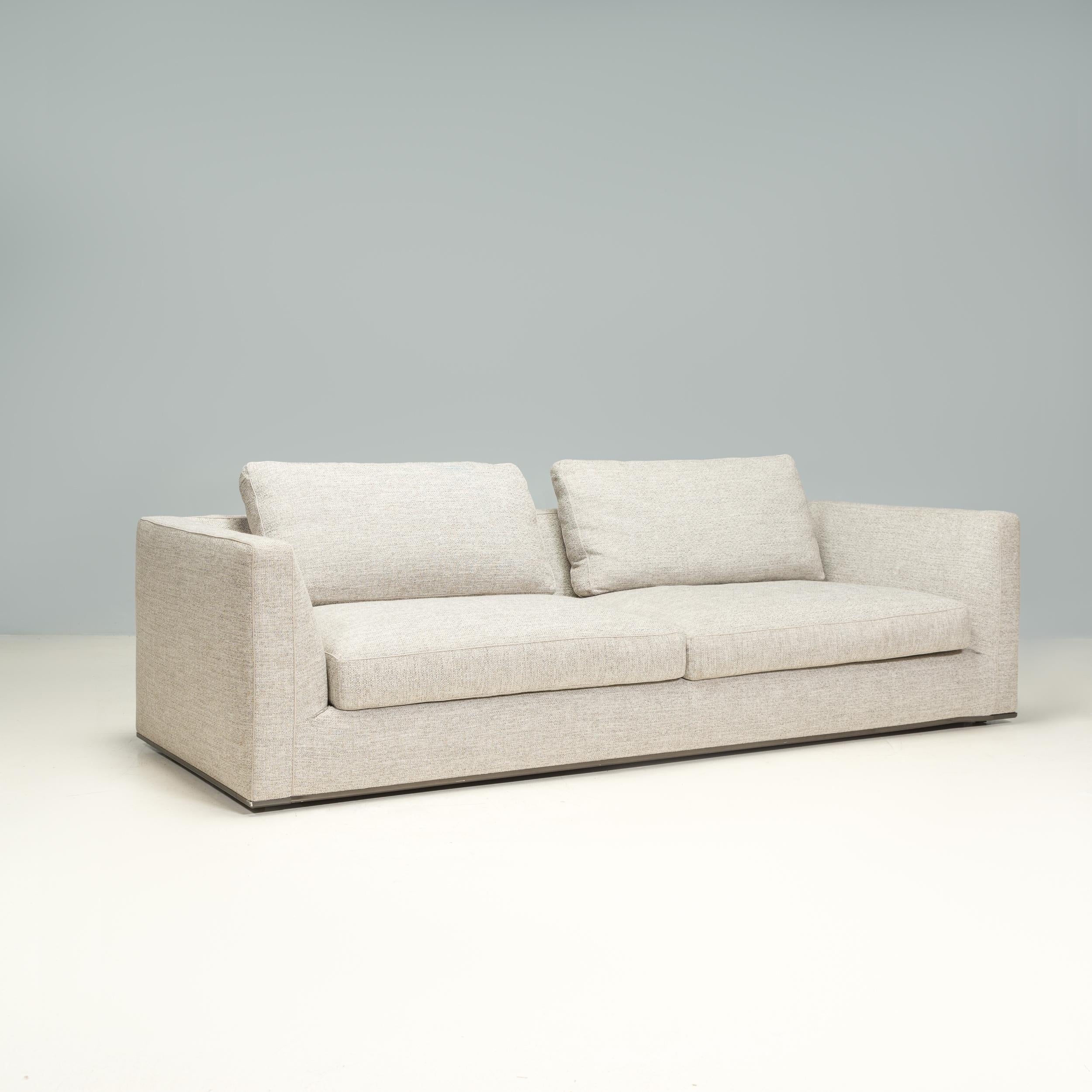 Contemporary B&B Italia by Antonio Citterio Richard Grey Fabric Corner Sofa For Sale