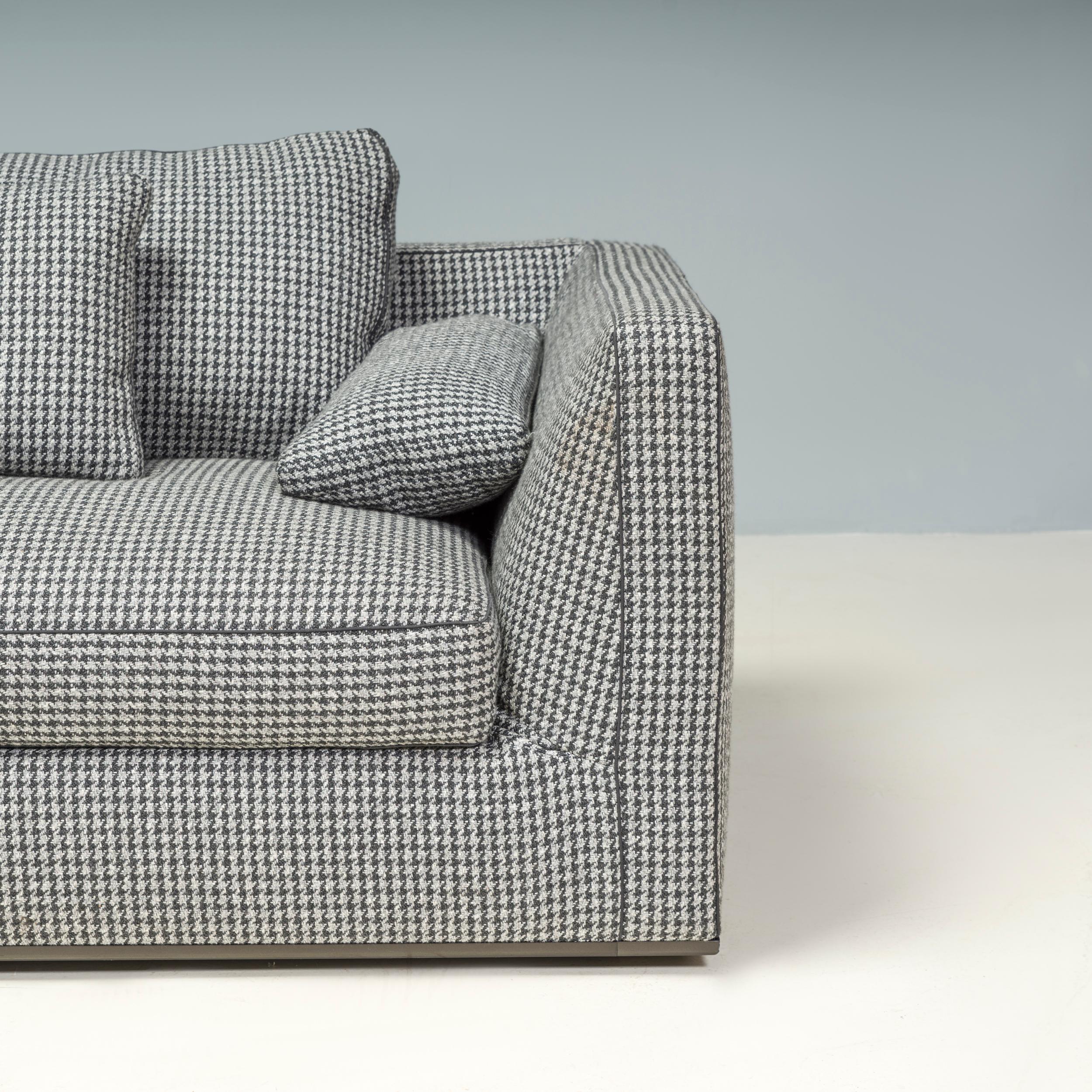 Contemporary B&B Italia by Antonio Citterio Richard Houndstooth Three Seat Sofa