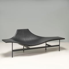 B&B Italia by Jean-Marie Massaud Black Leather Terminal 1 Chaise Longue Armchair