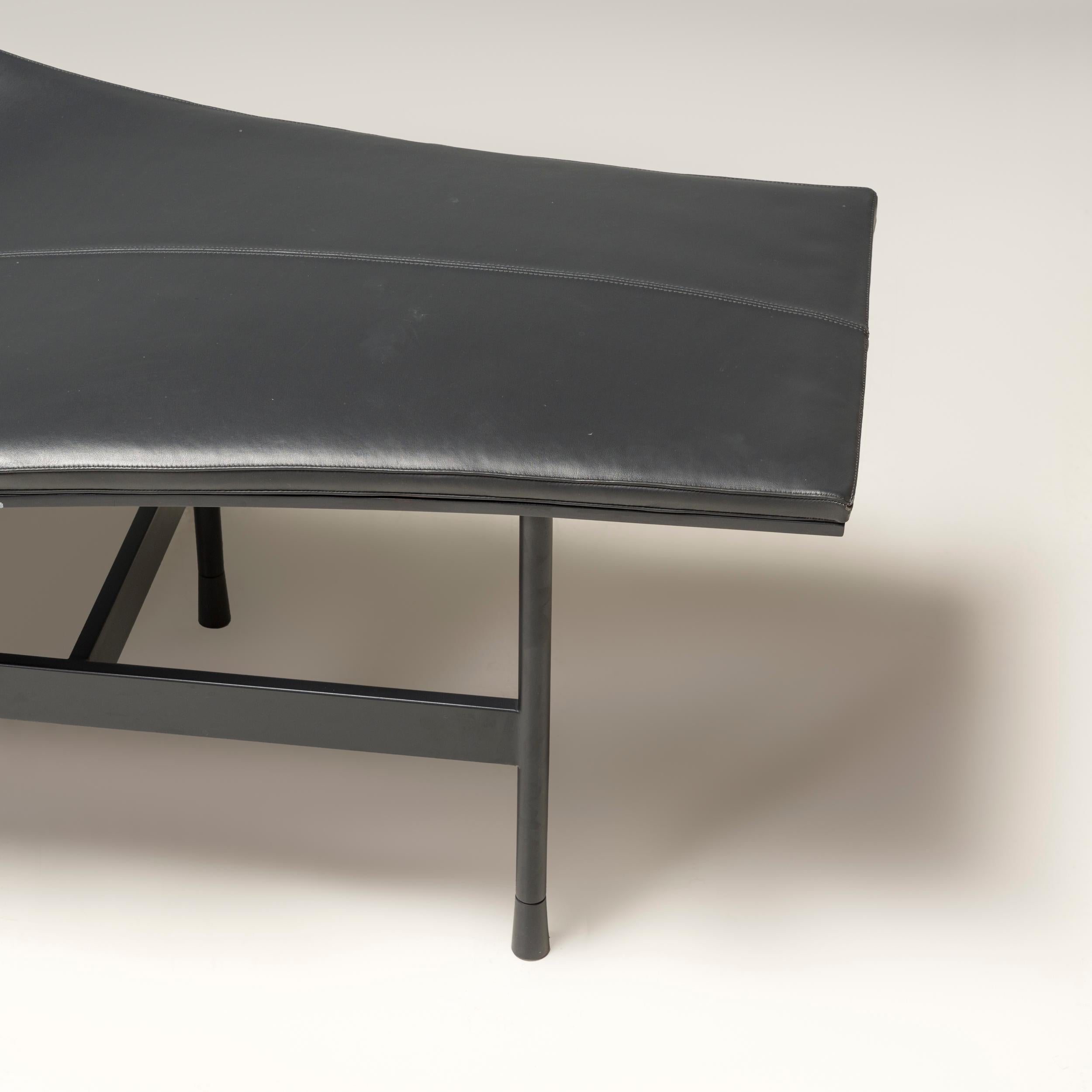 Contemporary B&B Italia by Jean-Marie Massaud Black Leather Terminal 1 Chaise Longue Armchair For Sale