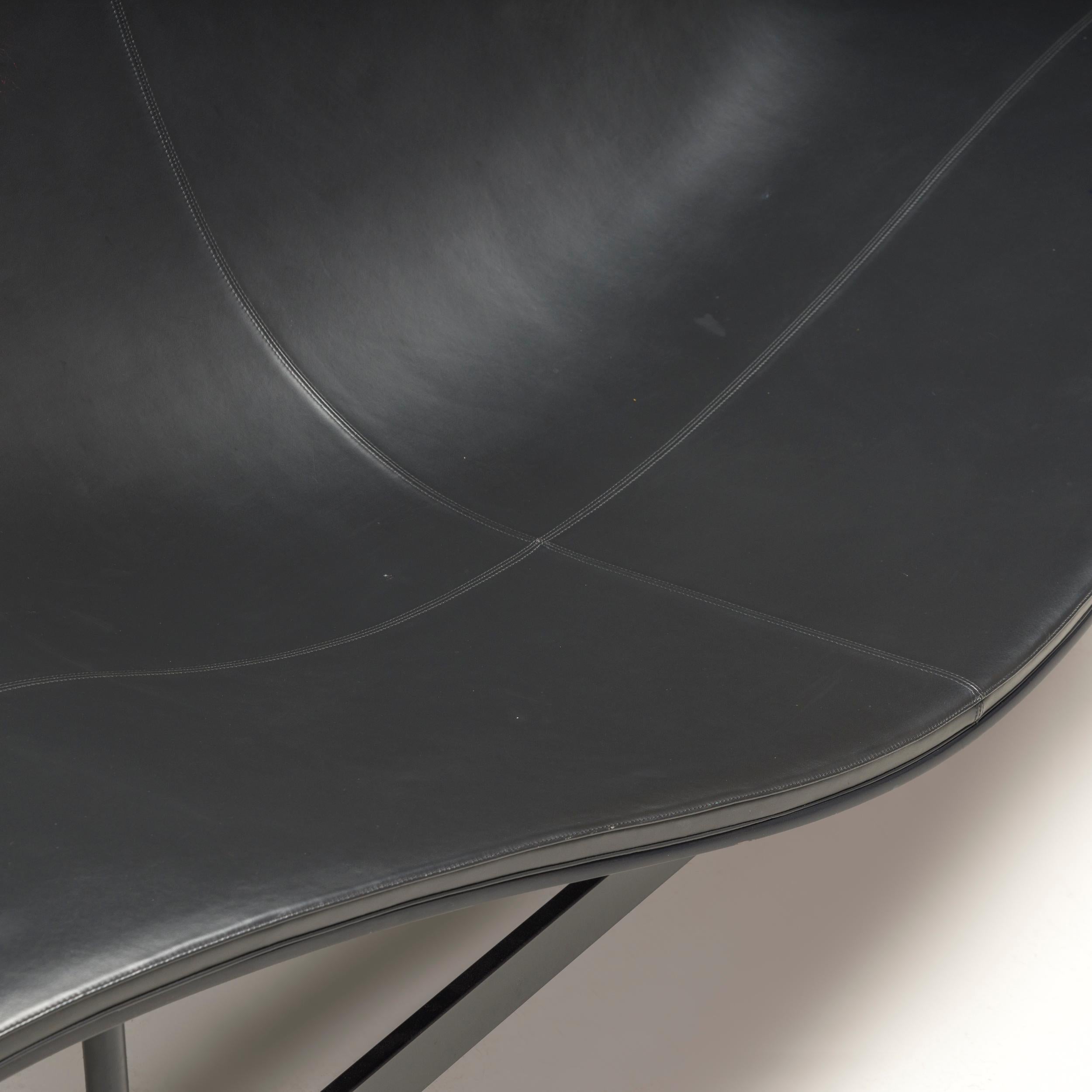 B&B Italia by Jean-Marie Massaud Black Leather Terminal 1 Chaise Longue Armchair 3