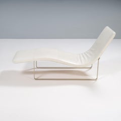 B&B Italia by Jeffrey Bernett Landscape White Leather Chaise Longue