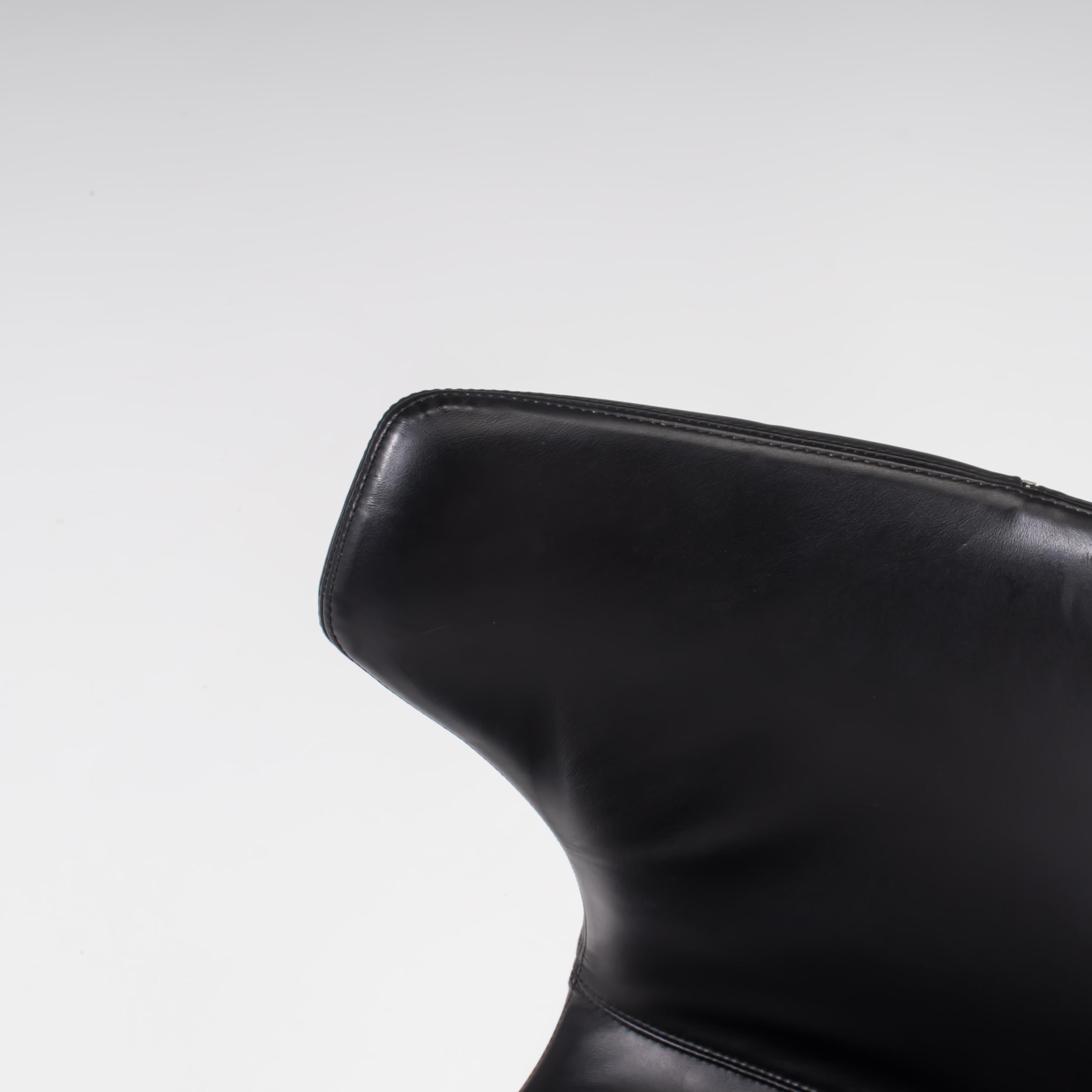 B&B Italia by Naoto Fukasawa Papilio Black Leather Dining Chair 3