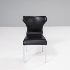 B&B Italia by Naoto Fukasawa Papilio Black Leather Dining Chair